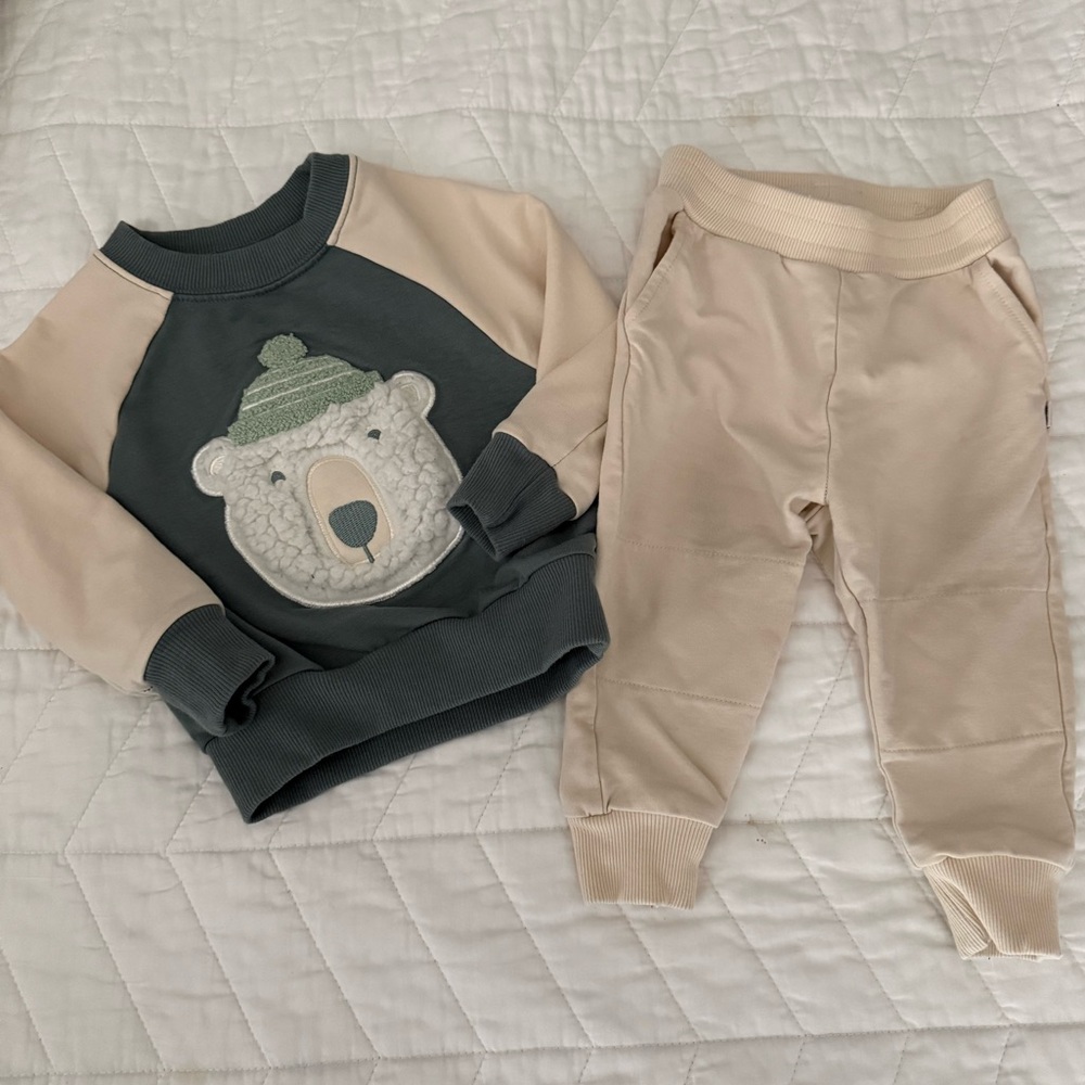 6-12 month Little Sleepies Polar Bear Sweatshirt and Joggers